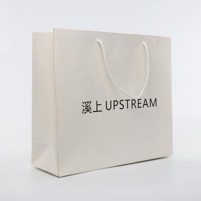 Chine La coutume a imprimé votre propre sac de papier blanc d'achats de métier d'emballage de carton de logo avec des poignées à vendre