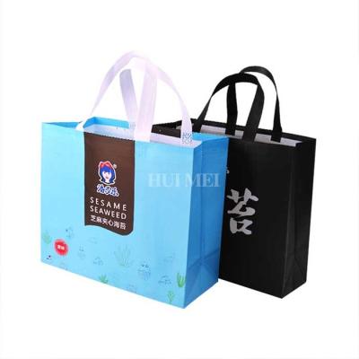 China Breathable PP Non Woven Polypropylene Tote Bags Tearproof Blue And Black for sale