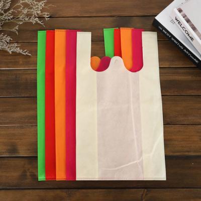 China 85gsm Eco Non Woven T Shirt Bag Supermarket Custom Printed Non Woven Tote Bags for sale