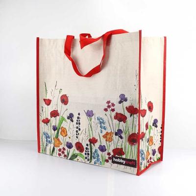 中国 エコの友好的な165Gsm縫うフル カラーの習慣によって印刷される非編まれたトート バックを買い物袋 販売のため