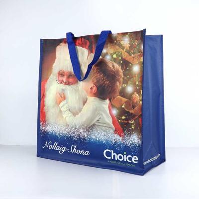 China Reticule Polypropylene Woven Bag 170Gsm Laminated Woven Gift Bags Recyclable for sale