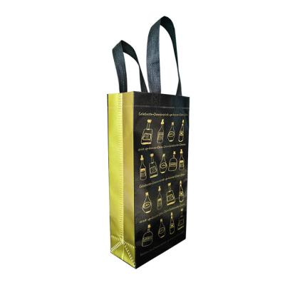 China Reusable Polypropylene Printed Wine Bags Eco Non Woven Wine Bags Anti Tear for sale