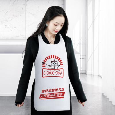 China Kids Adults Kitchen Cooking Disposable Non Woven Apron Adjustable Custom Design for sale