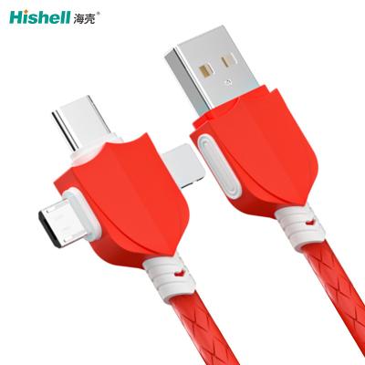 China Stainproof Multiscene USB C Phone Cord , OEM 3 In 1 Mobile Charging Cable for sale
