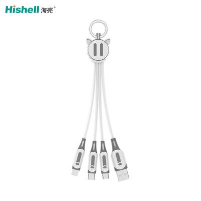 China TPE 3 In 1 Multi Phone Charger Cable , Practical Retractable Cell Phone Cord for sale