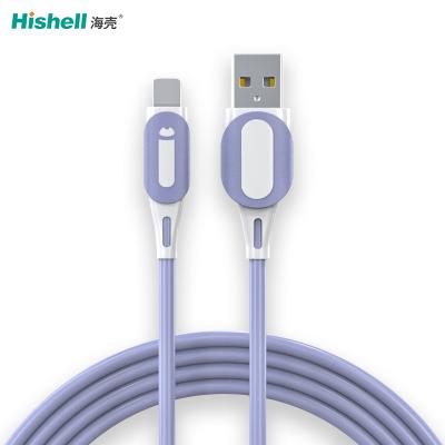 Китай Жидкостный провод заряжателя мобильного телефона силикона, быстрый поручая тип кабеля c USB 2.1A продается