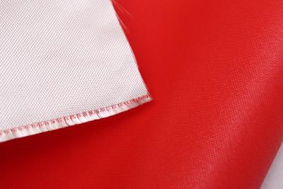 China 0.45mm Red Silicone Coated Thermal Insulation Fiberglass Fabric 1/3 Twill Weave for sale