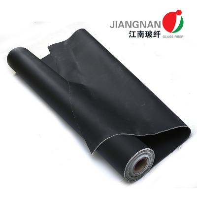 China 666 C SS Woven Fiberglass Fabric Reinforced With SS Wire With 2-Sides Black Silicone Coating for sale