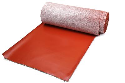 China Fireproof Silicone Rubber Coated Fiberglass Cloth 260 Degree Working Temperature for sale