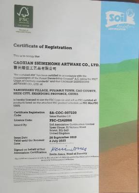 FSC - Caoxian Shinehome Artware Co., Ltd.