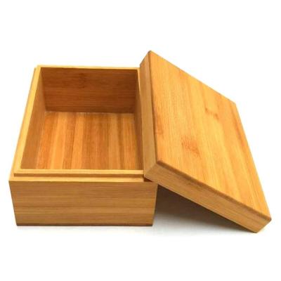 China Custom Europe Natural Bamboo Wooden Tea Storage Packaging Gift Box With Cover for sale