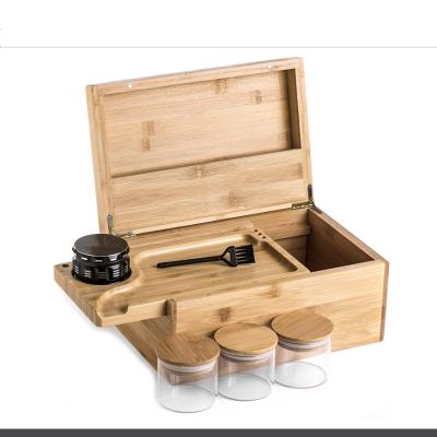China Customized Customized Hot Selling Bamboo Stash Boxes With Rolling Tray OEM Cigar Boxes In Bulk for sale