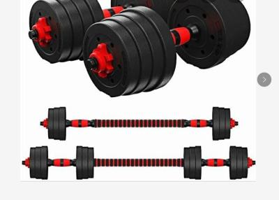 China Black Adjustable 10kgs Rubber Coated Cement Dumbbell for sale