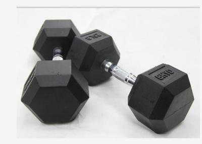 China Rubber Coated PU 30kgs Hexagon Gym Fitness Dumbbell for sale
