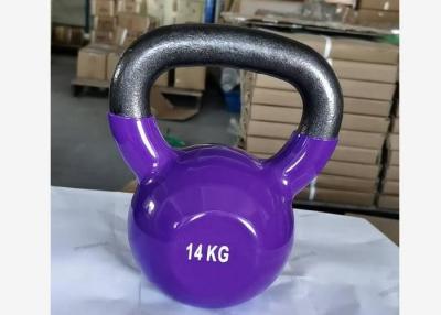 China Purpurrotes Vinyl Kettlebell der Turnhallen-Ausrüstungs-Zusatz-14kg zu verkaufen