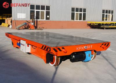 China Q235 Railway Flat Wagon Battery Powered Low Bed 0 - 20m/Min Running Speed for sale