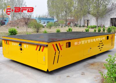 China Battery Operated Flatbed Trackless Transfer Cart With Dead Man Stop 1 -500T Load Capacity for sale
