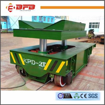 China Conducting Rails Hydraulic Lift Table Cart , Q235 Industrial Handling Equipment for sale
