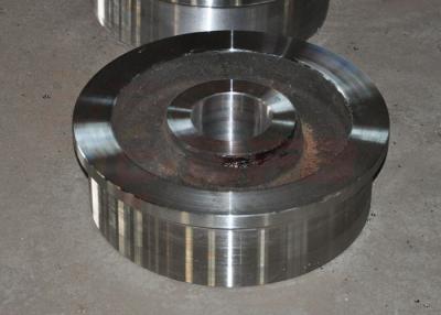 China Heavy Load Steel Cart Wheels , Casting Double Flanged Guide Wheels For Rail Car for sale
