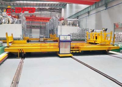 China Workshop Annealing Furnace Material Transfer Carts Electric Powered In Yellow for sale