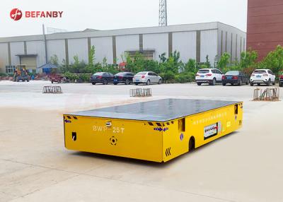 China Workshop Steerable Motorized Trackless Transfer Trolley 5 Tons With Pu Tires for sale