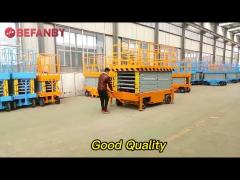 12M Battery Powered Manual Towed Scissor Lift,Electric Movable Hydraulic Lifting Platform
