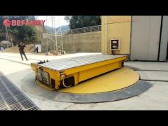 Heavy Duty Rail Turntable Cart,Steerable Battery Factory Transfer Trolley