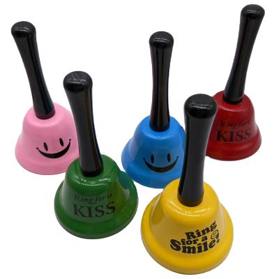 China colorful Metal hand ring children's toy hand bell for sale