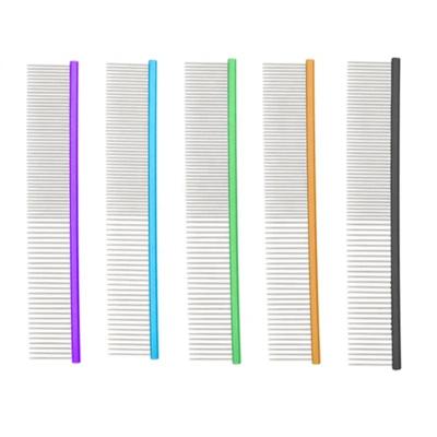 China Plastic Bag Pet Combs 20 Grooming Tools for Cats and Dogs Custom Hair Combs 27g 19*3.2cm for sale