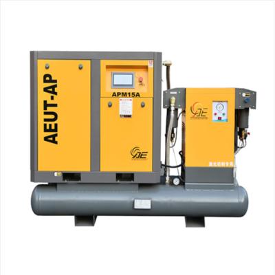 China 11kw 15kw 16 bar All In One Screw Compressor 15hp 20hp Industrial Rotary Air Compressors Machine With Dryer For Laser Cu for sale