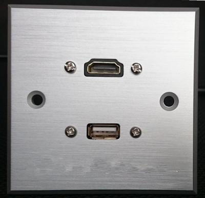 China HDMI & USB Aluminum Alloy Wall Plate , Electrical Wall Socket For Hotel / Home for sale