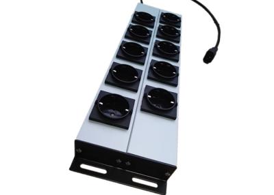 China 10 Way European Power Strip Multi Outlet AC Power Distribution With Aluminum Housing for sale