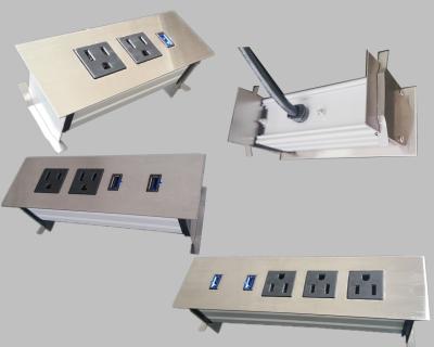 China 3 Outlets Furniture Power Strip , Embedded Tabletop Desktop Power Sockets for sale