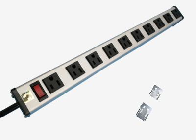 China 10 Way Outlets Multi Outlet Power Strip with Surge Protector / Circuit Breaker for sale