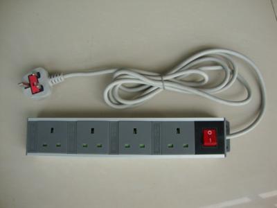 China 4 Receptacles Horizontal UK European Power Strip With Switch For Kitchen Appliances for sale