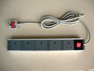 China 5 Outlet European Power Strip With Extension Cords , Flat Plug Power Strip 250V for sale