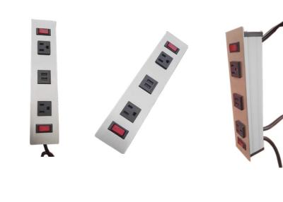 中国 金属の卓上の家具のパワー アウトレットの個々のスイッチが付いている2 USBの充電器及び2ソケット 販売のため