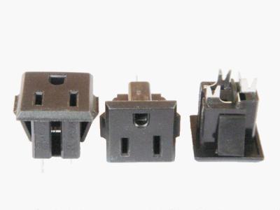 China Plastic 3 Prong American Power Socket , Electrical Wall Outlet Standard Grounding for sale