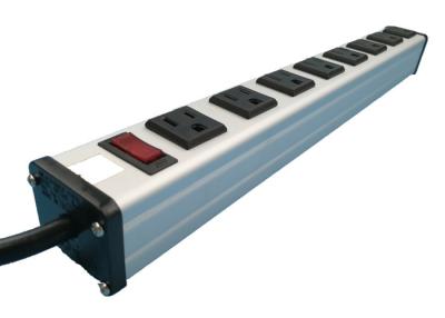 China American Metal 8 Outlet Heavy Duty Power Strip , Multiple Power Outlet 125V 15A for sale