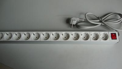 China Eurpean Multiple Socket Power Strip Bar With Extension Cord / E&F Joint Plug 12 Jack for sale