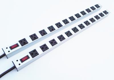 China 12 Way Multi Outlet Power Strip Bar , Industrial 12 Plug Extension Lead With Switch for sale