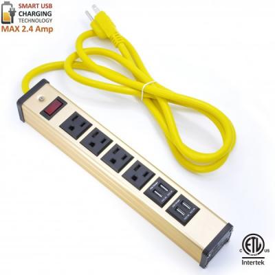 China Multi Outlet Desktop Power Strip With USB , Slim Power Bar With USB Charger for sale