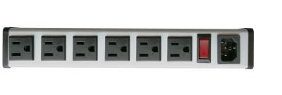 China Horizontal Six Outlet PDU Power Distribution Unit , Network Rack Power Strip for sale