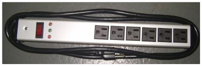 China Slim 6 Outlet Metal Power Strip Bar For Computers / Audio And Video Equipment for sale