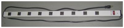 China 15A 9 Outlet Slim Plug Power Strip , 36 