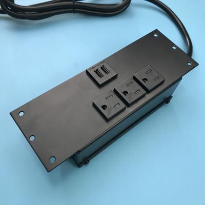 China Flush Mounted Tabletop Power Outlet With Dual USB Ports for sale
