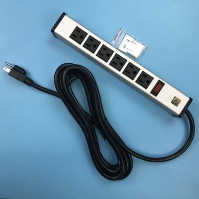 China Aluminum Shell 6 Outlet Power Strip Overload Protection For School Office for sale