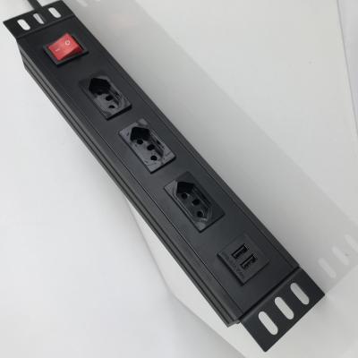 China Duplex USB Port And 3 Swiss Outlet Power Strip With 2M Cord Aluminum Shell for sale