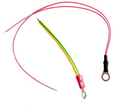 China Pre-insulated Terminal rv2-4 RNB3-5 Naked Crimp Ring Terminal with Yellow Green Ground Wire Harness for sale