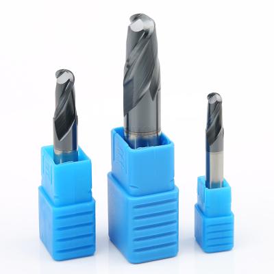 China HRC45 Ball Nose End Mills 2 Flute 45 Degree Tungsten Steel Ball Milling Cutter for sale